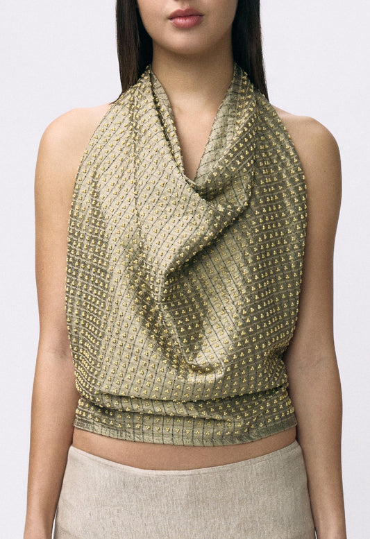 Embellished Napkin Top Stone Grey