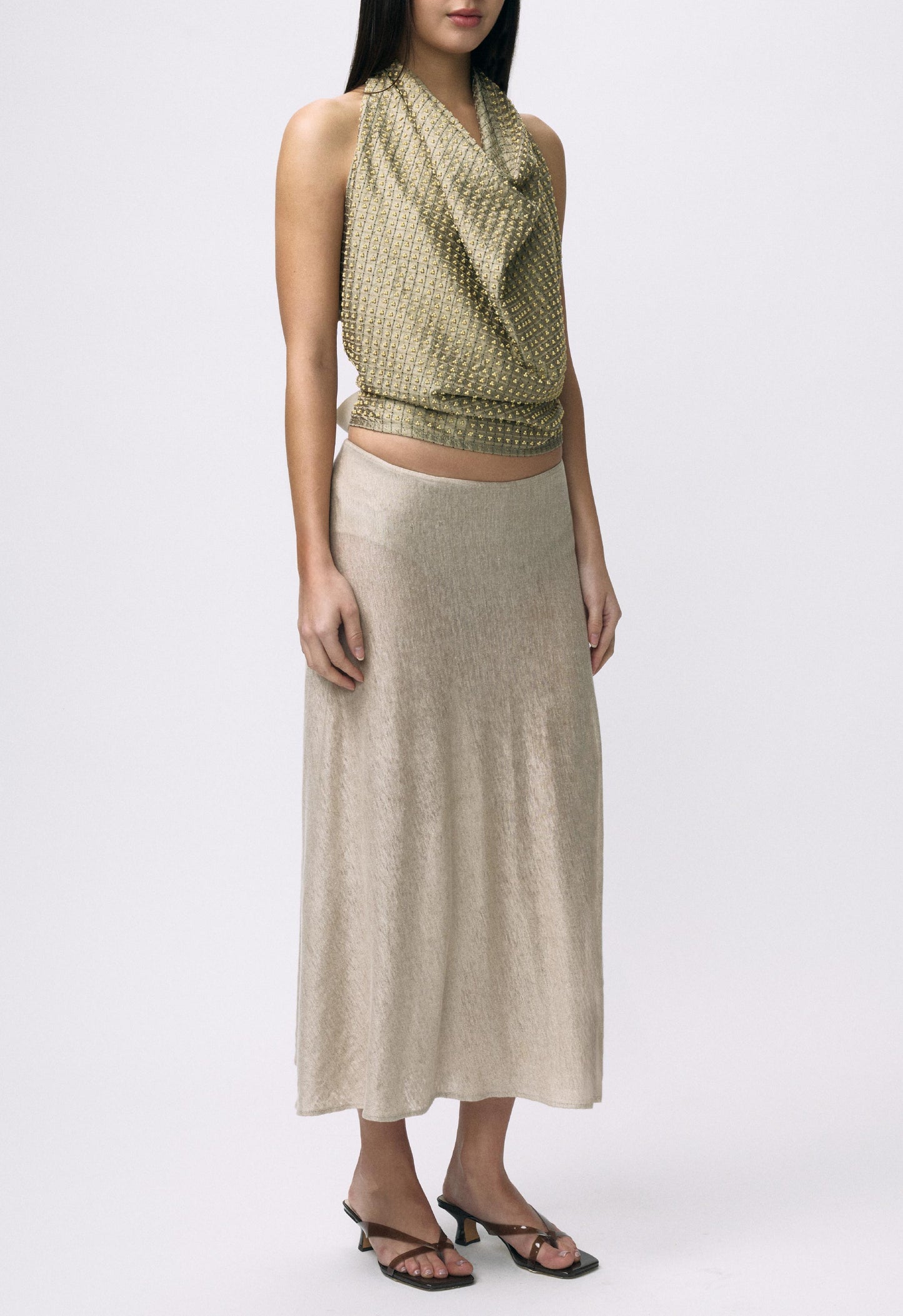 Embellished Napkin Top Stone Grey