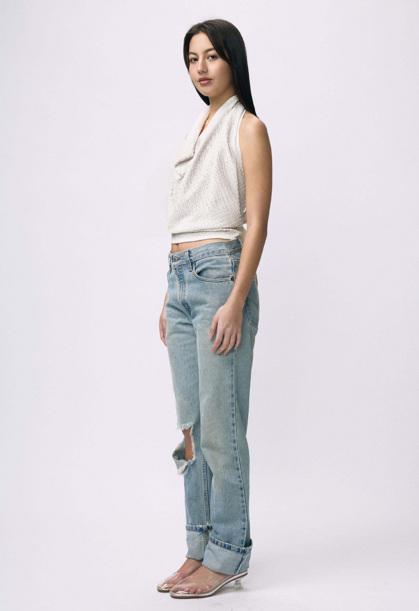 Embellished Napkin Top White