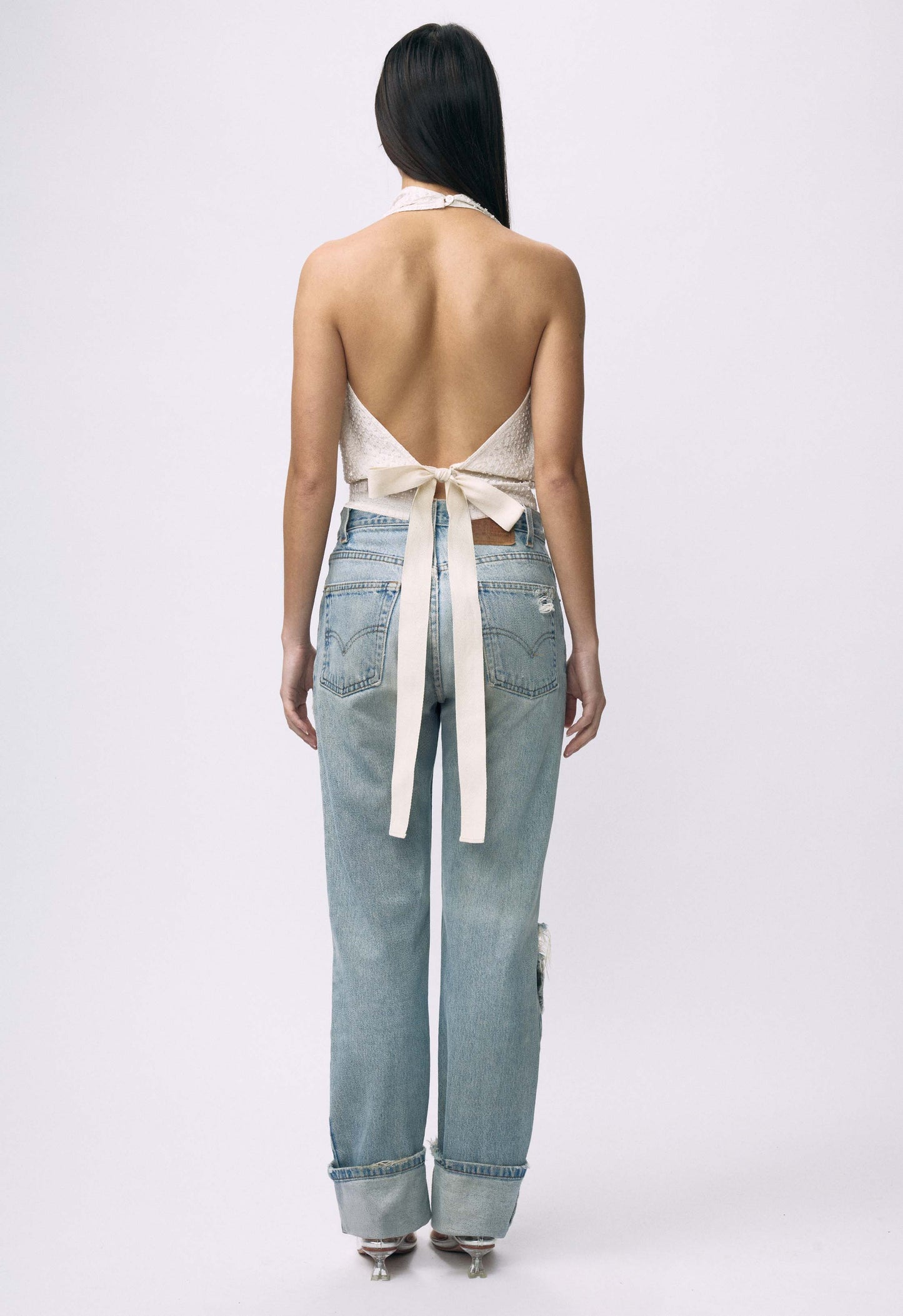 Embellished Napkin Top White