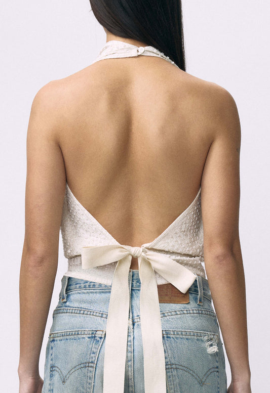 Embellished Napkin Top White