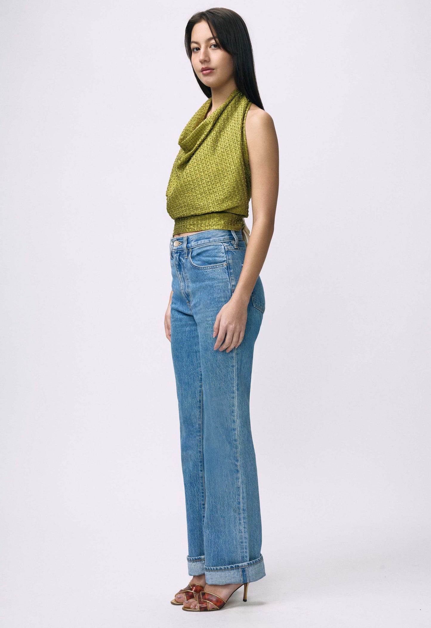 Embellished Napkin Top Chartreuse