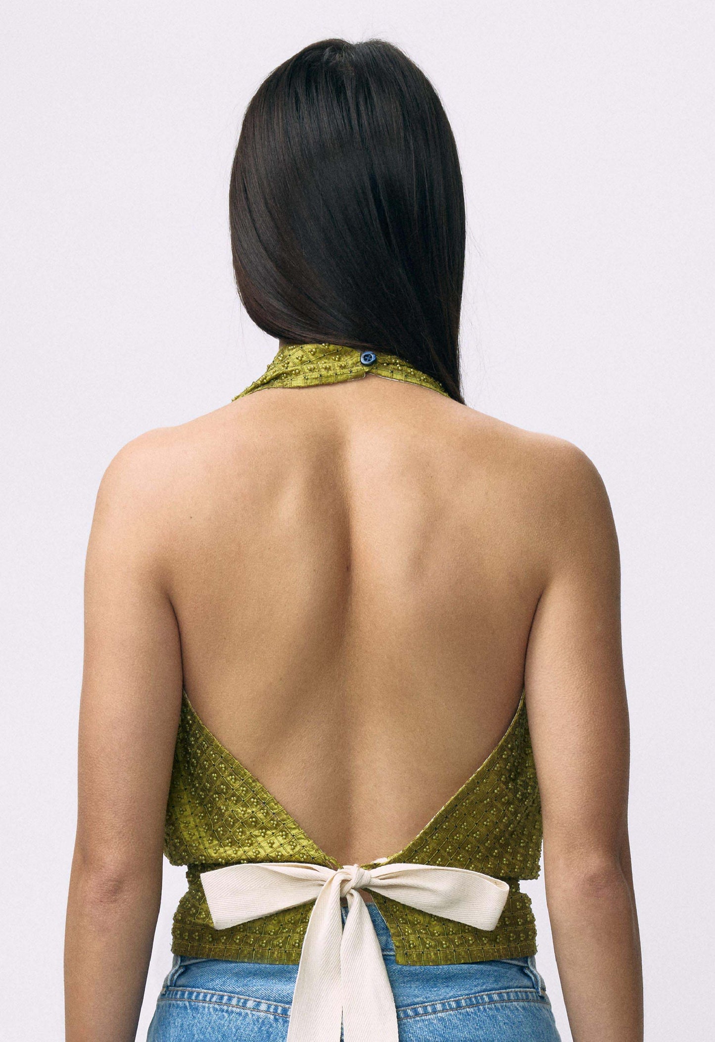 Embellished Napkin Top Chartreuse