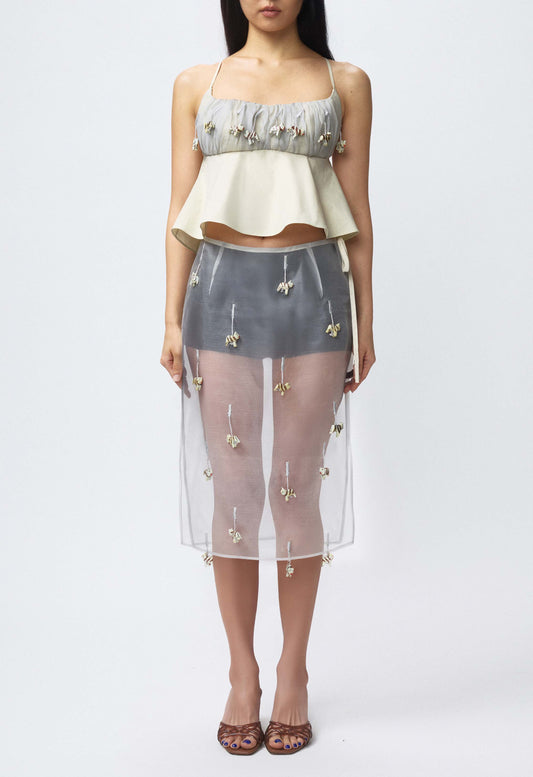 Sheer Table Skirt Grey Cat