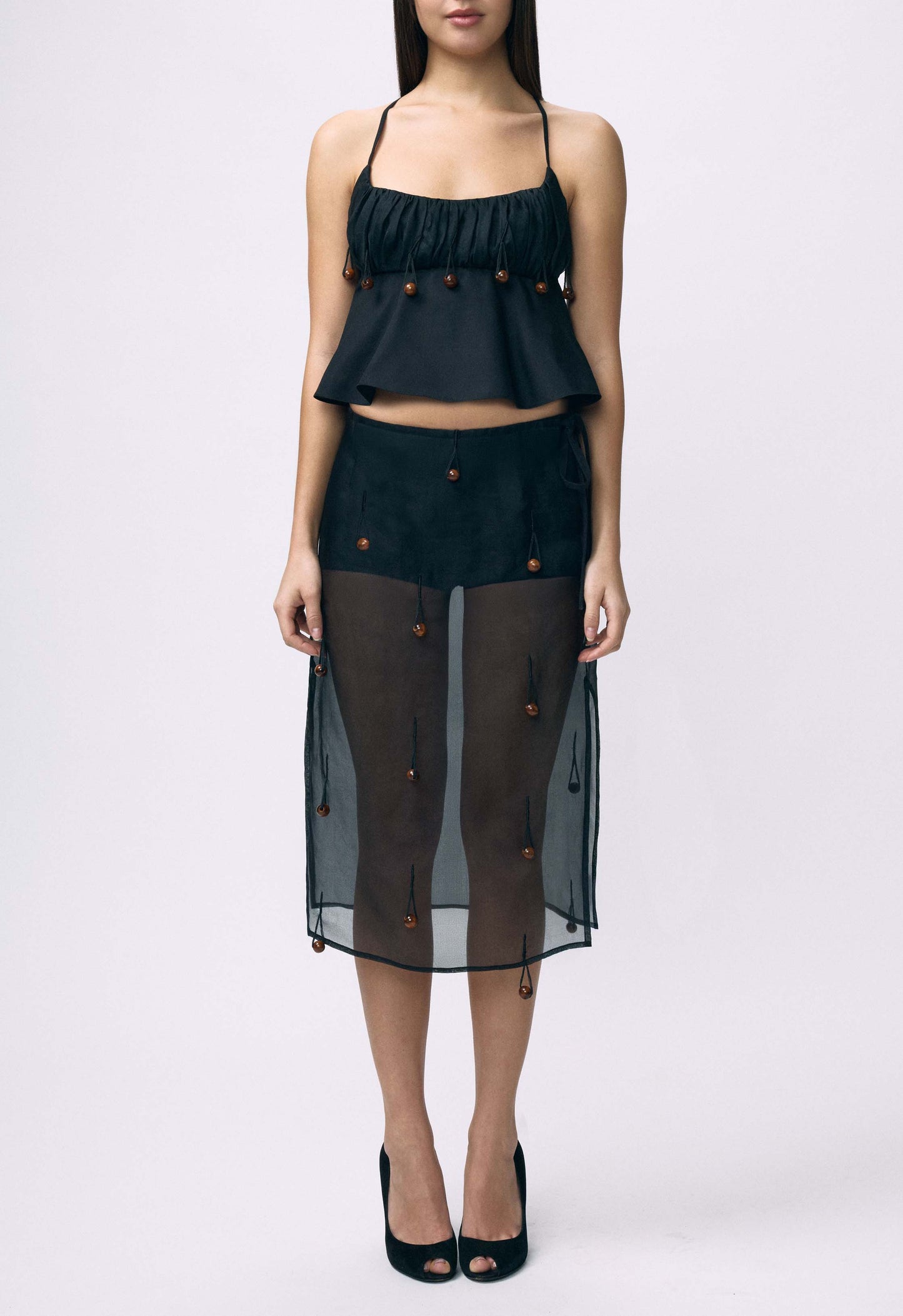 Sheer Table Skirt Black