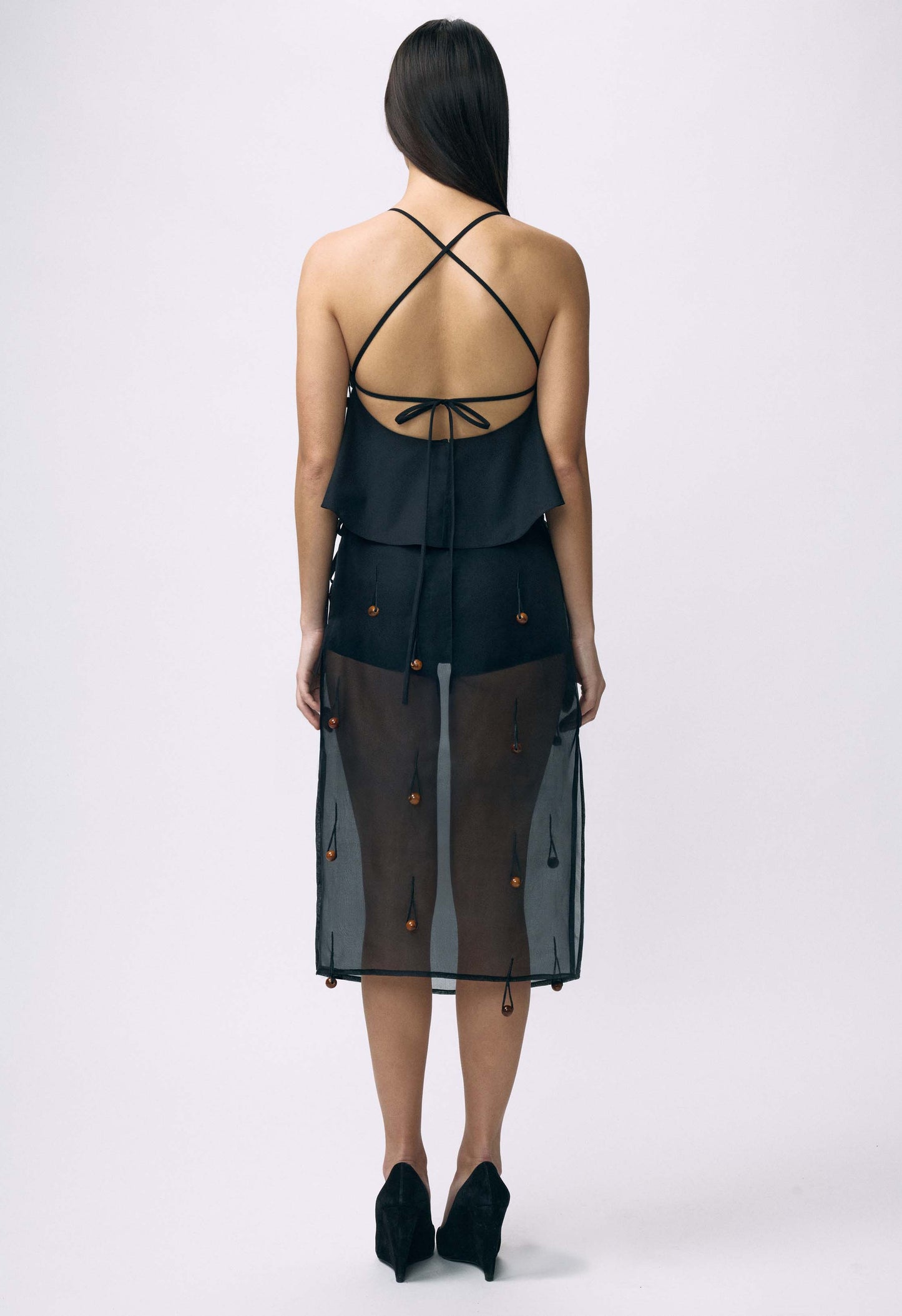 Sheer Table Skirt Black