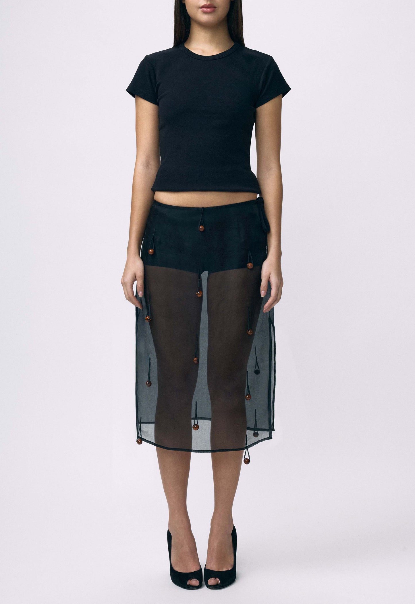 Sheer Table Skirt Black