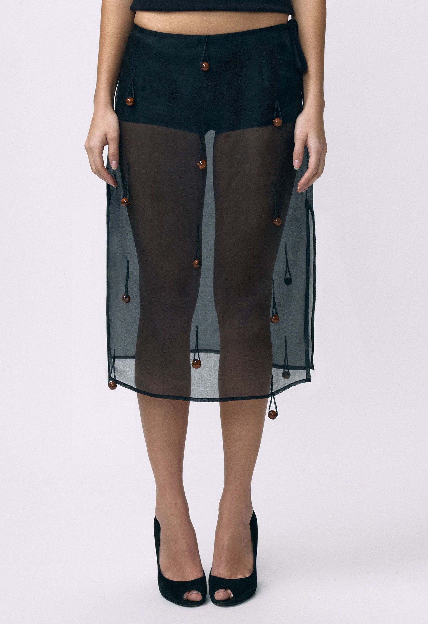 Sheer Table Skirt Black