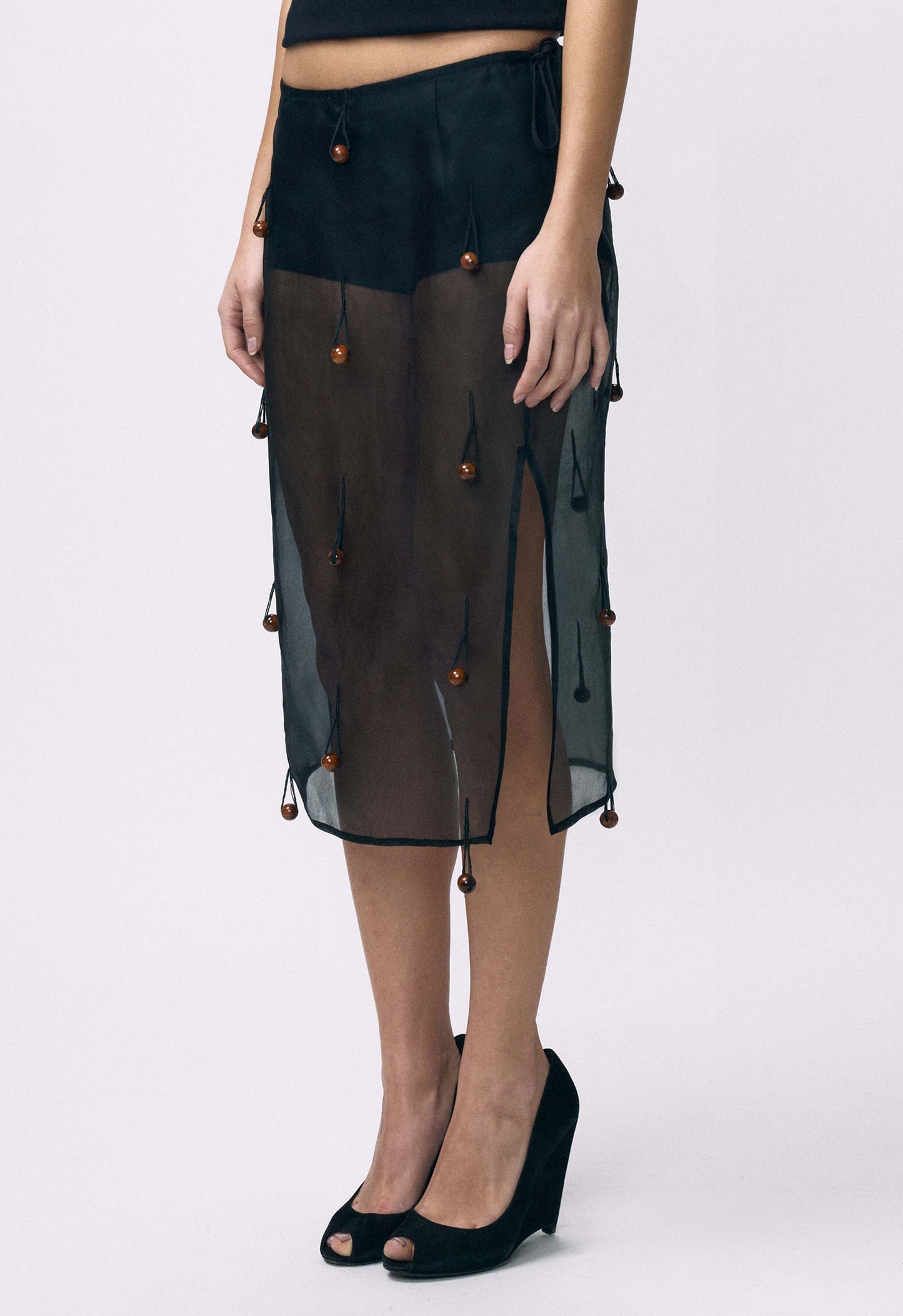 Sheer Table Skirt Black