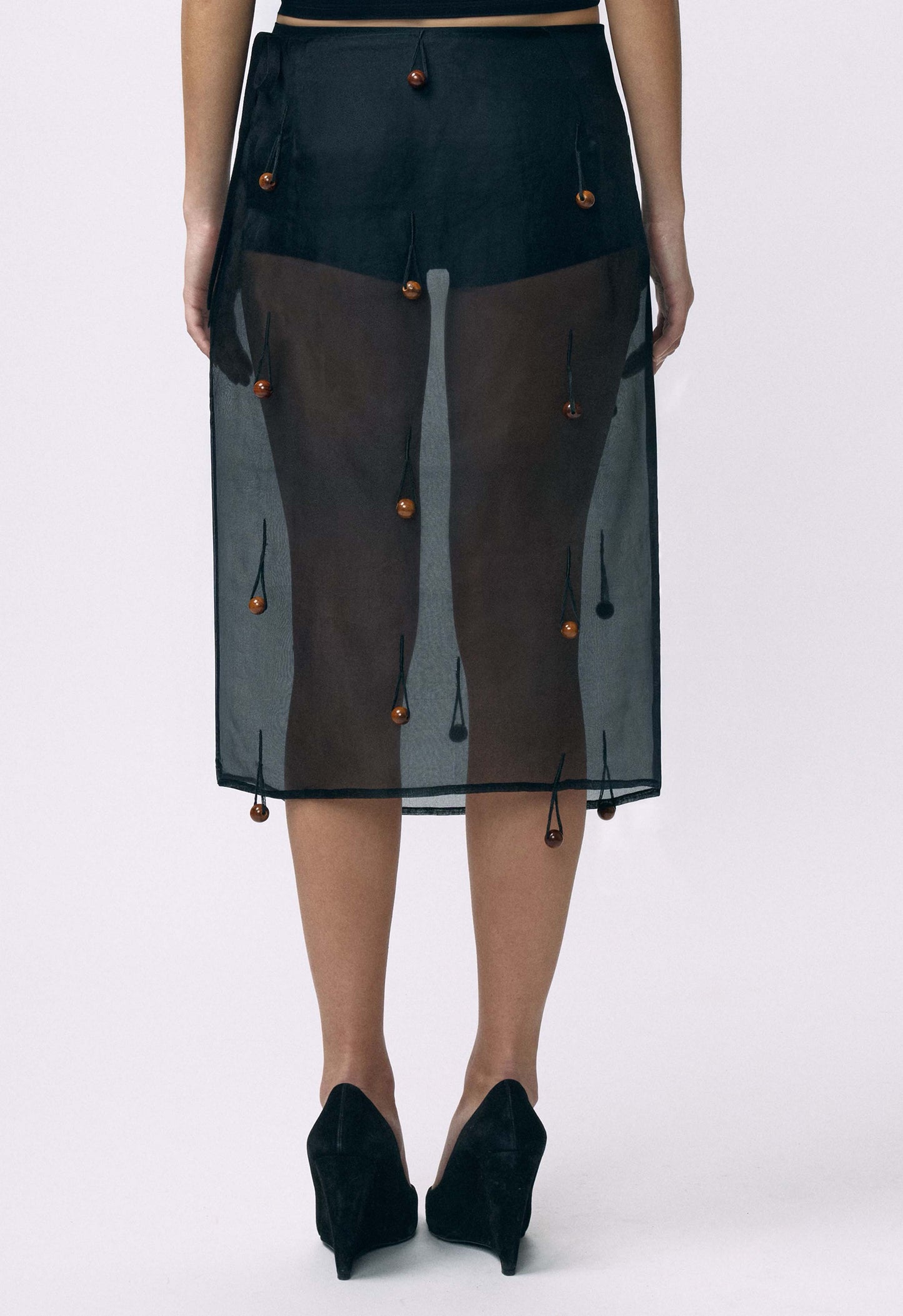 Sheer Table Skirt Black