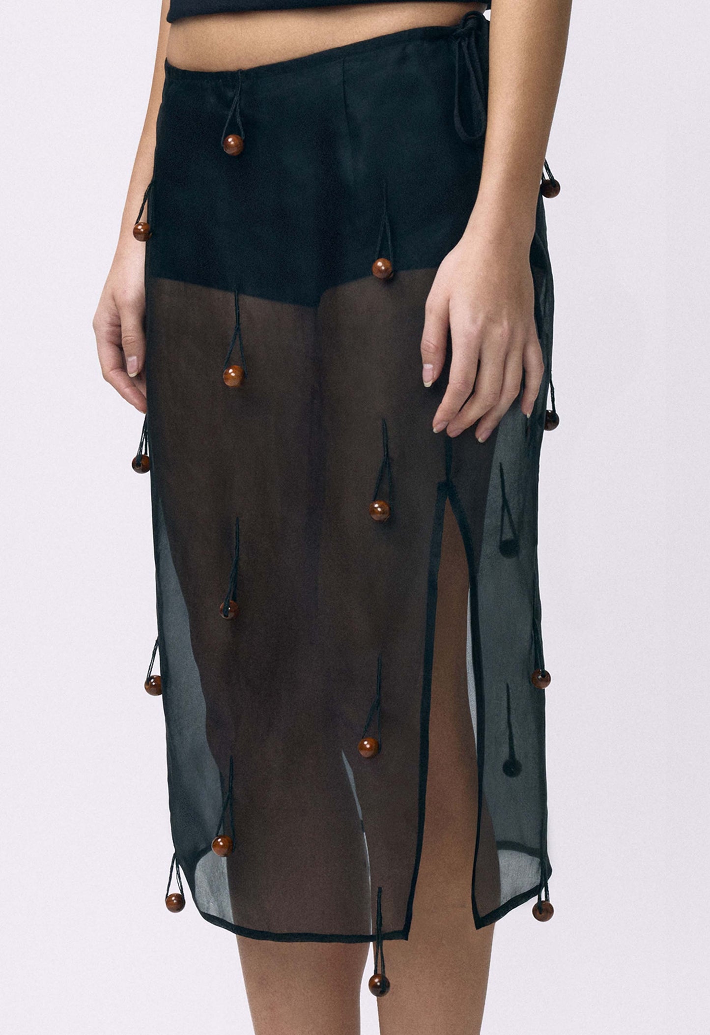 Sheer Table Skirt Black