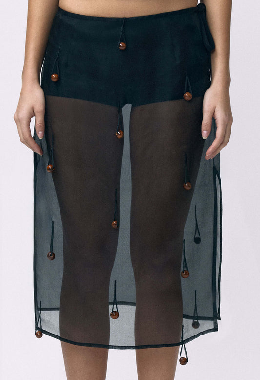 Sheer Table Skirt Black