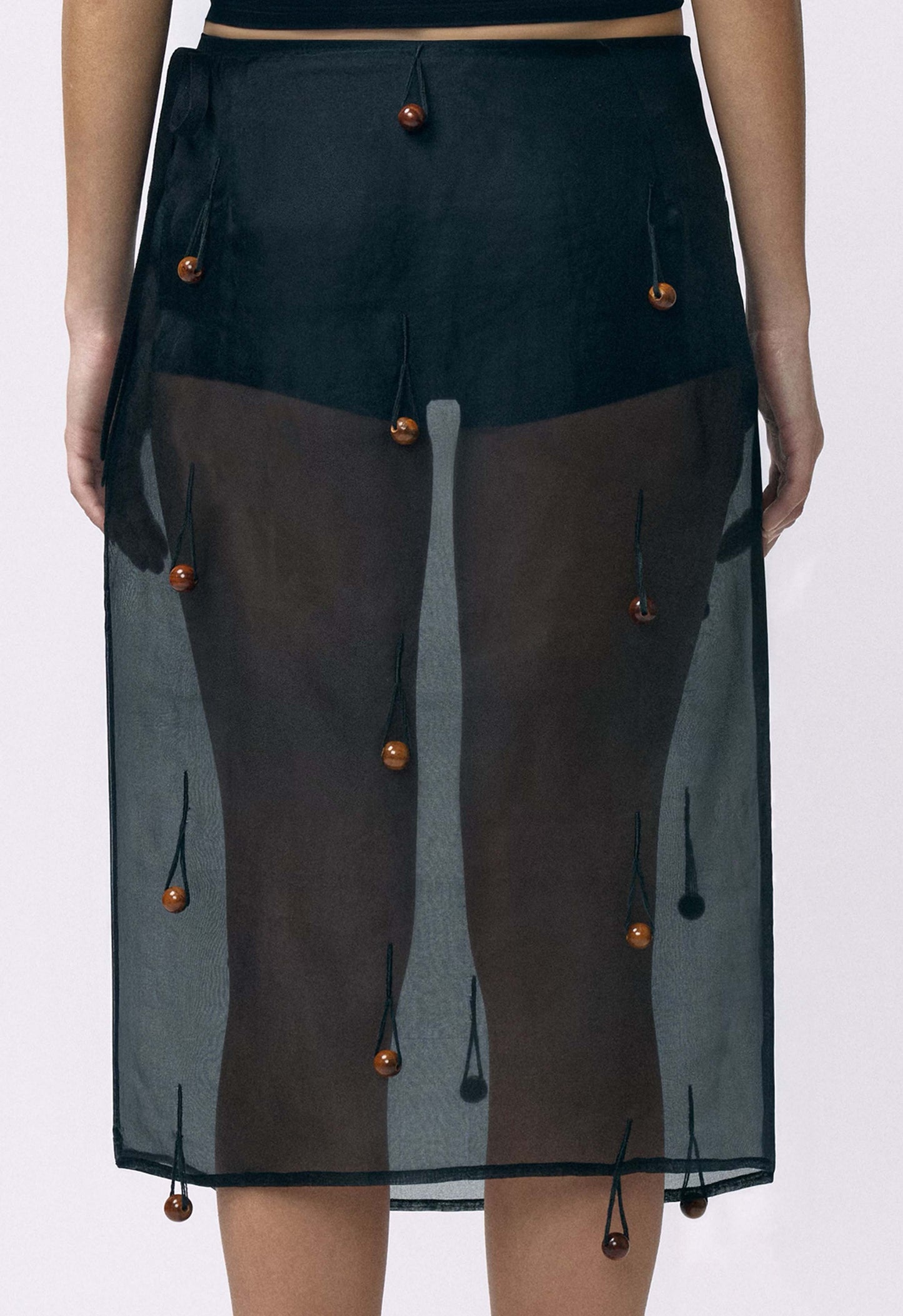 Sheer Table Skirt Black