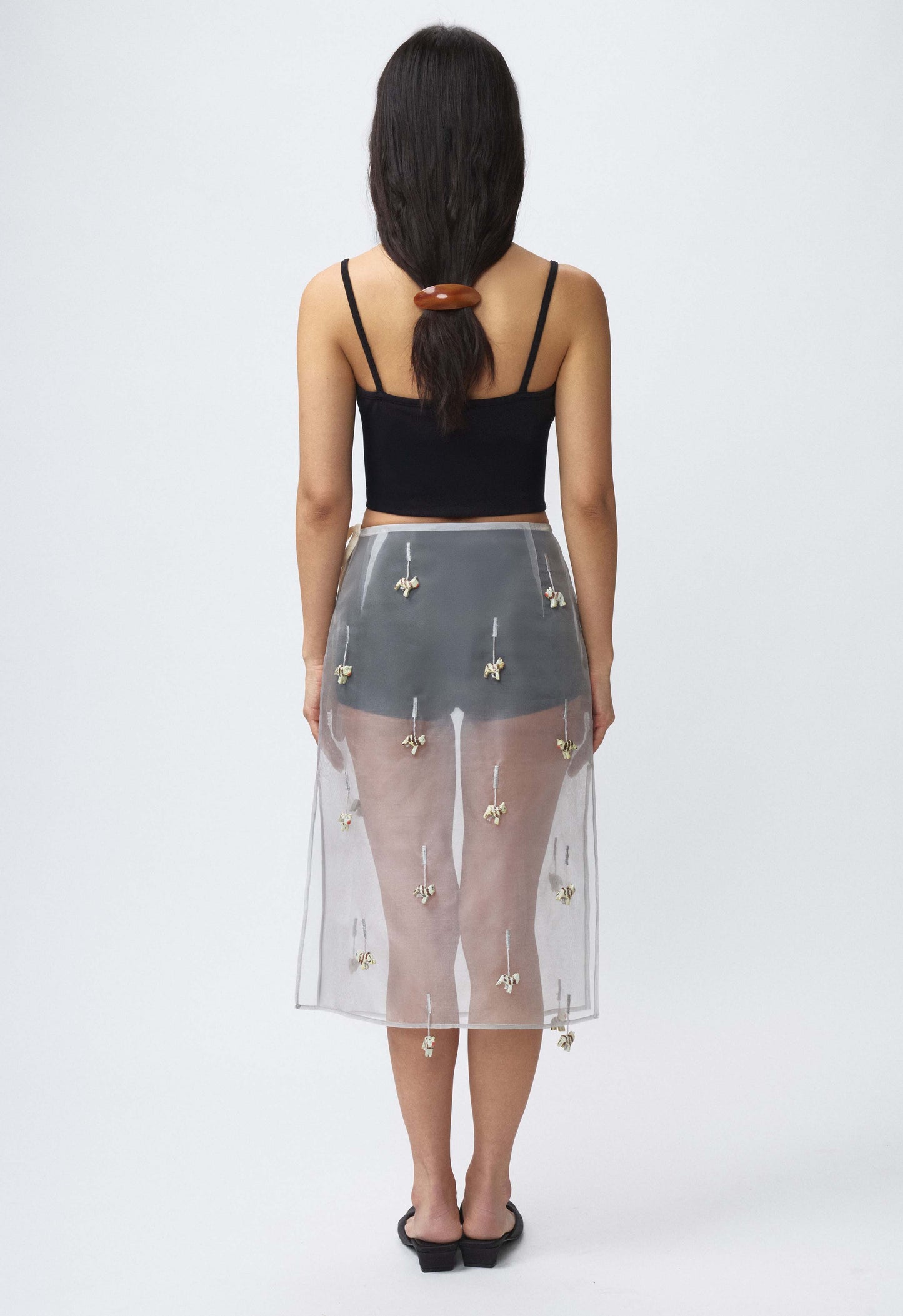 Sheer Table Skirt Grey Cat