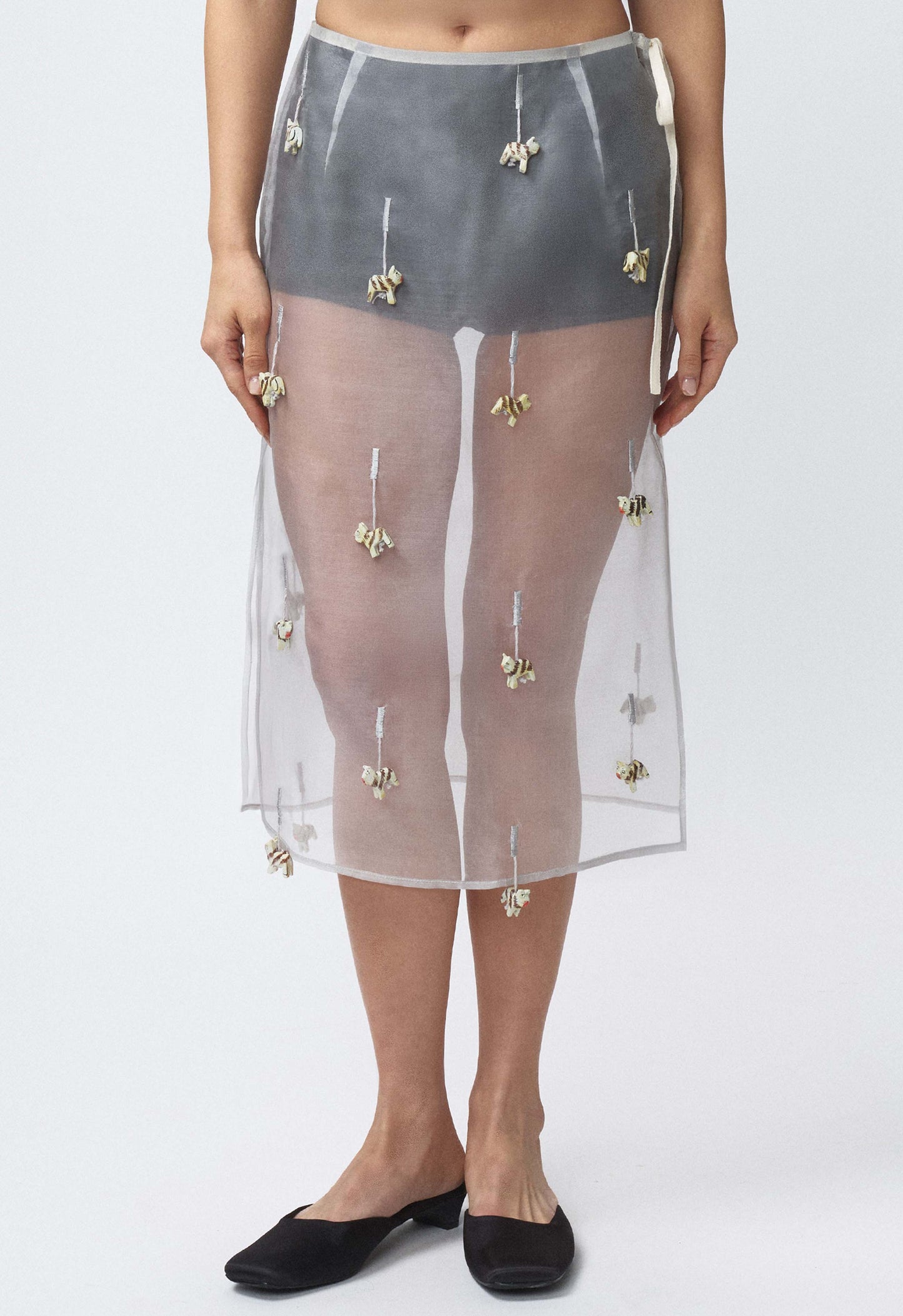 Sheer Table Skirt Grey Cat