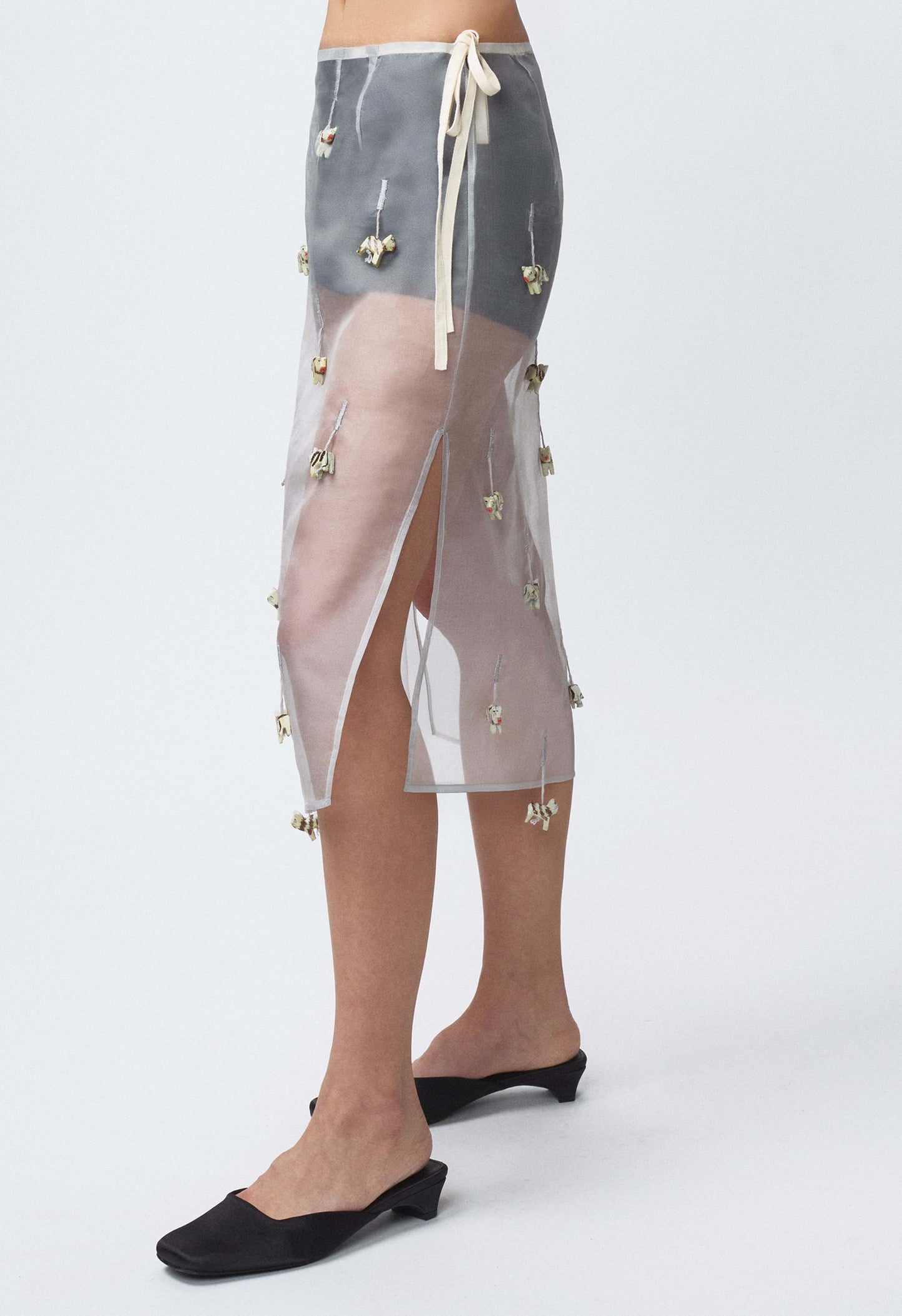 Sheer Table Skirt Grey Cat