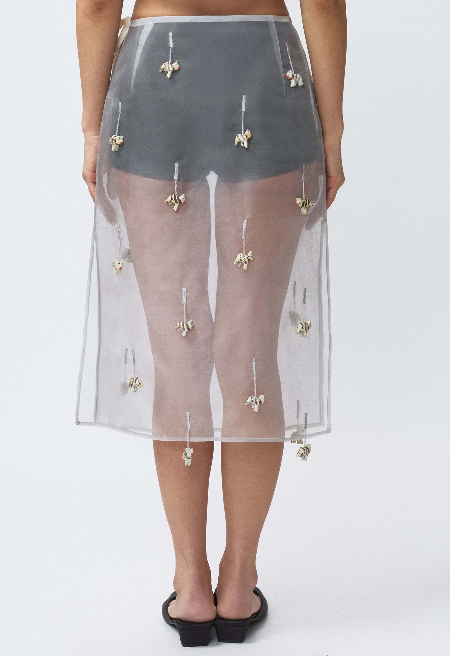 Sheer Table Skirt Grey Cat