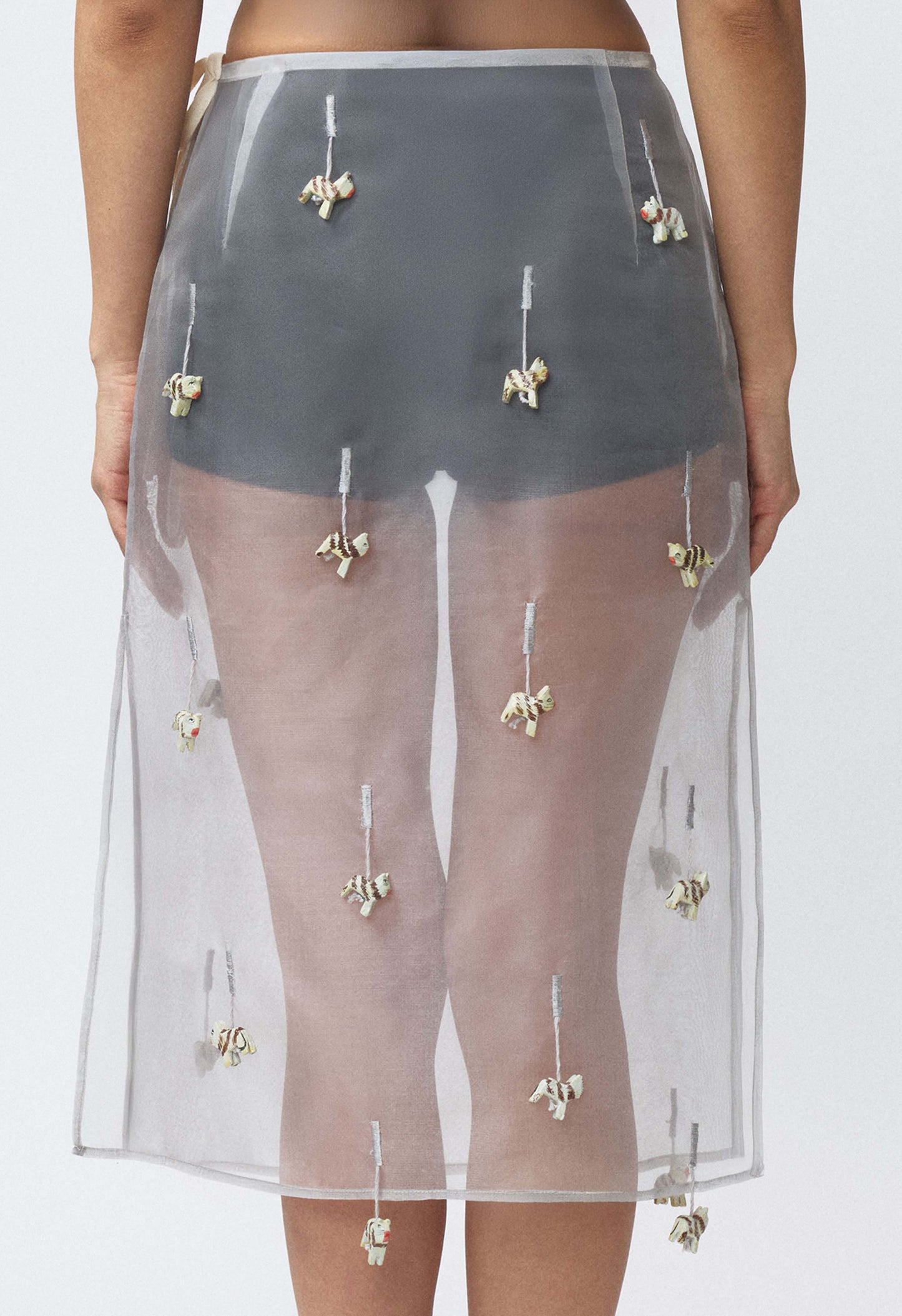 Sheer Table Skirt Grey Cat