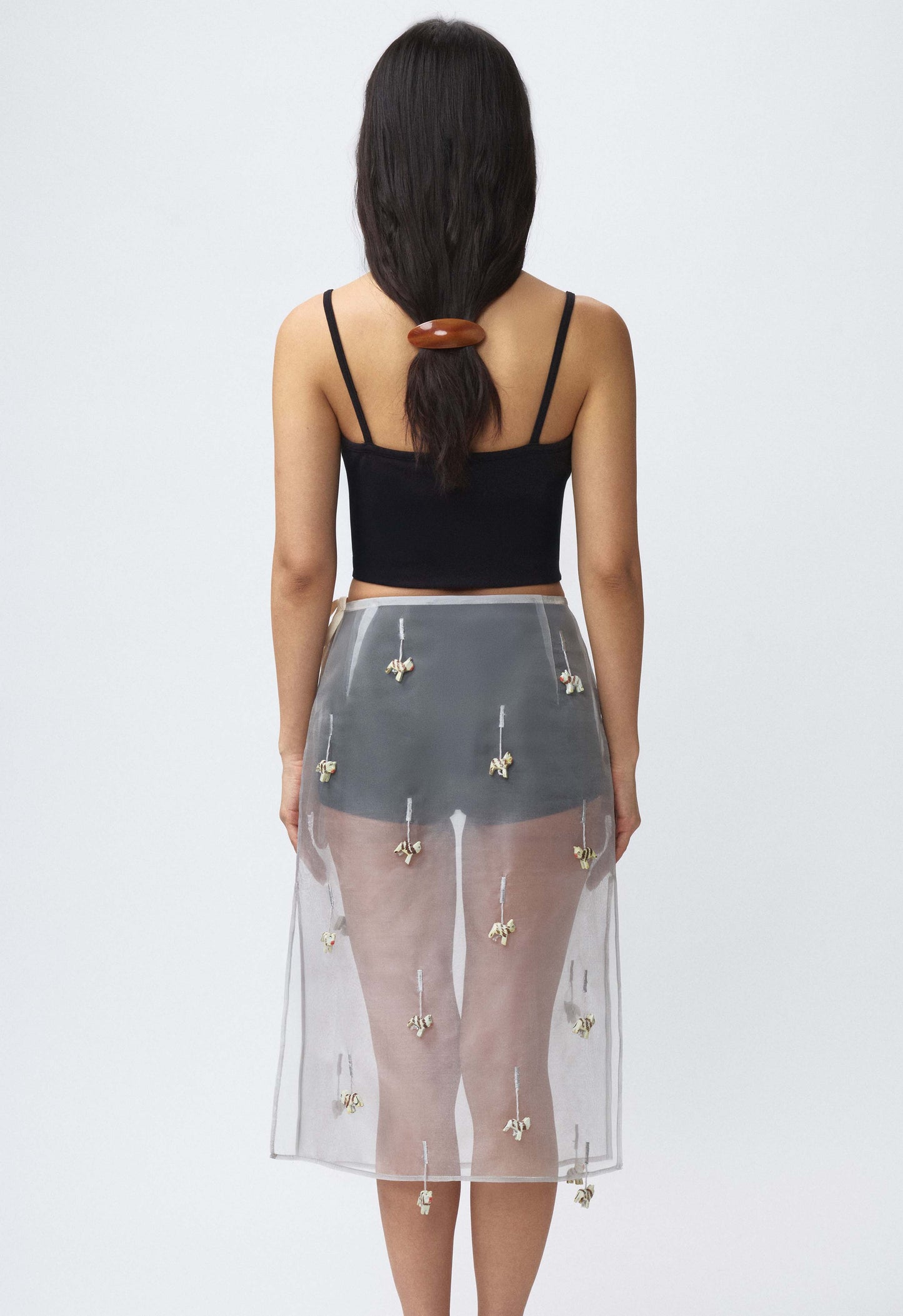 Sheer Table Skirt Grey Cat