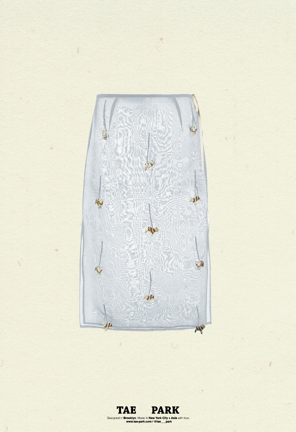 Sheer Table Skirt Grey Cat