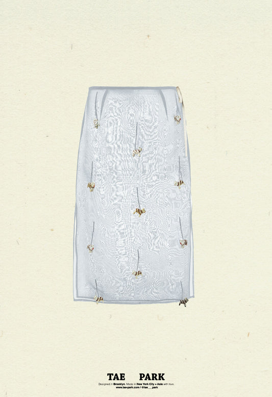 Sheer Table Skirt Grey Cat