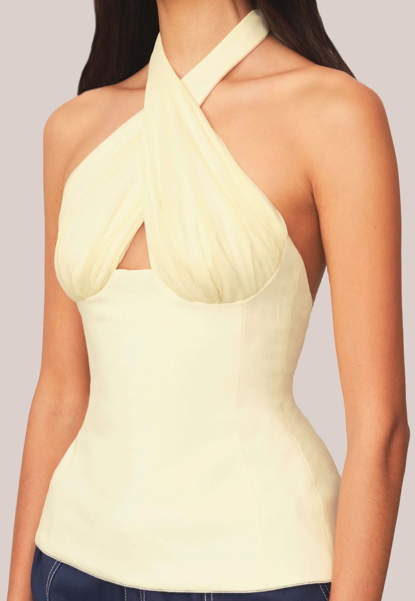 Sculpted Halter Top Ivory