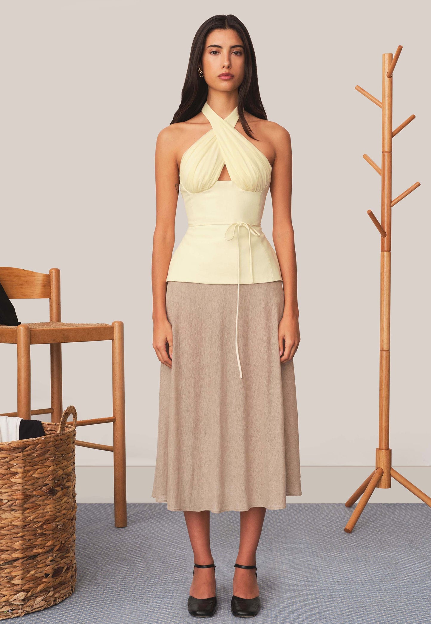 Sculpted Halter Top Ivory