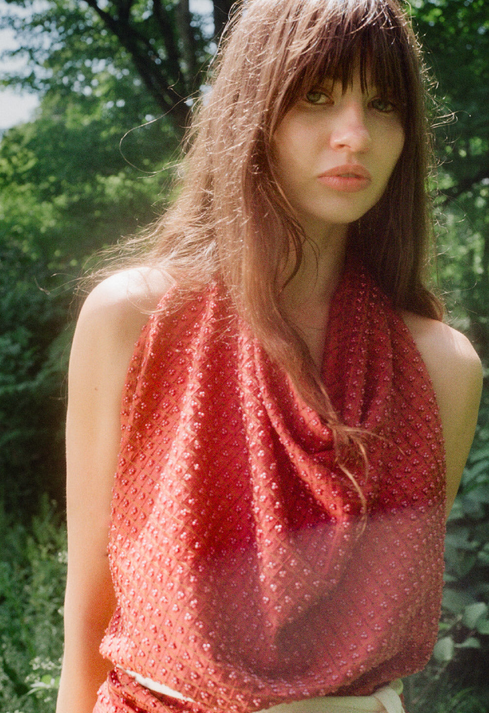 Embellished Napkin Top Red Orange