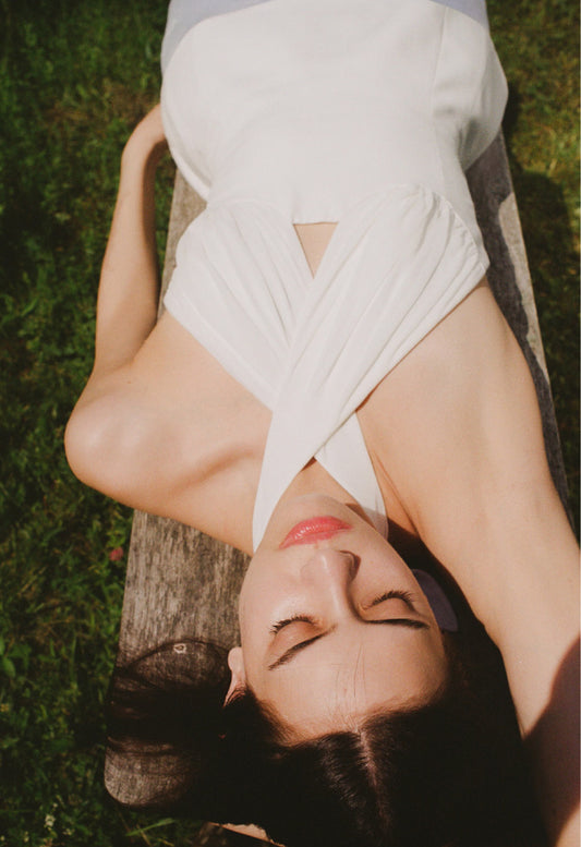 Sculpted Halter Top White
