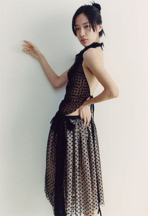 Polka Dot Lace Volume Skirt