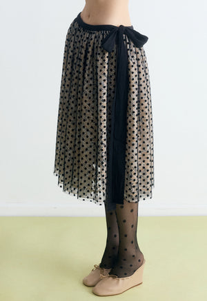 Polka Dot Lace Volume Skirt