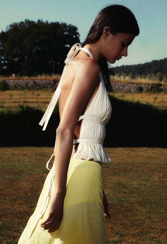 Chiffon Wrap Top Ivory