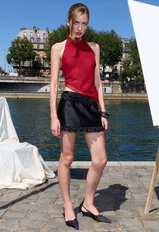 Mini Ruffle Skort Black