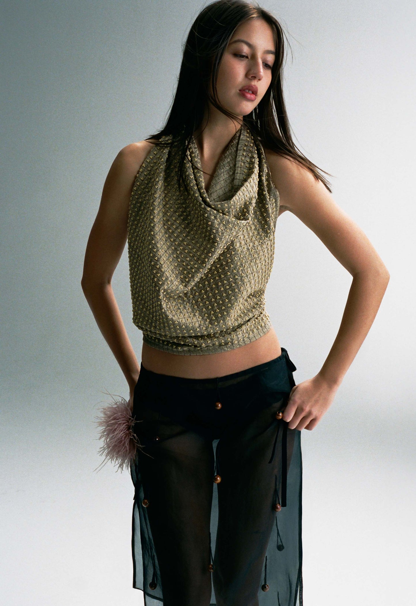 Sheer Table Skirt Black