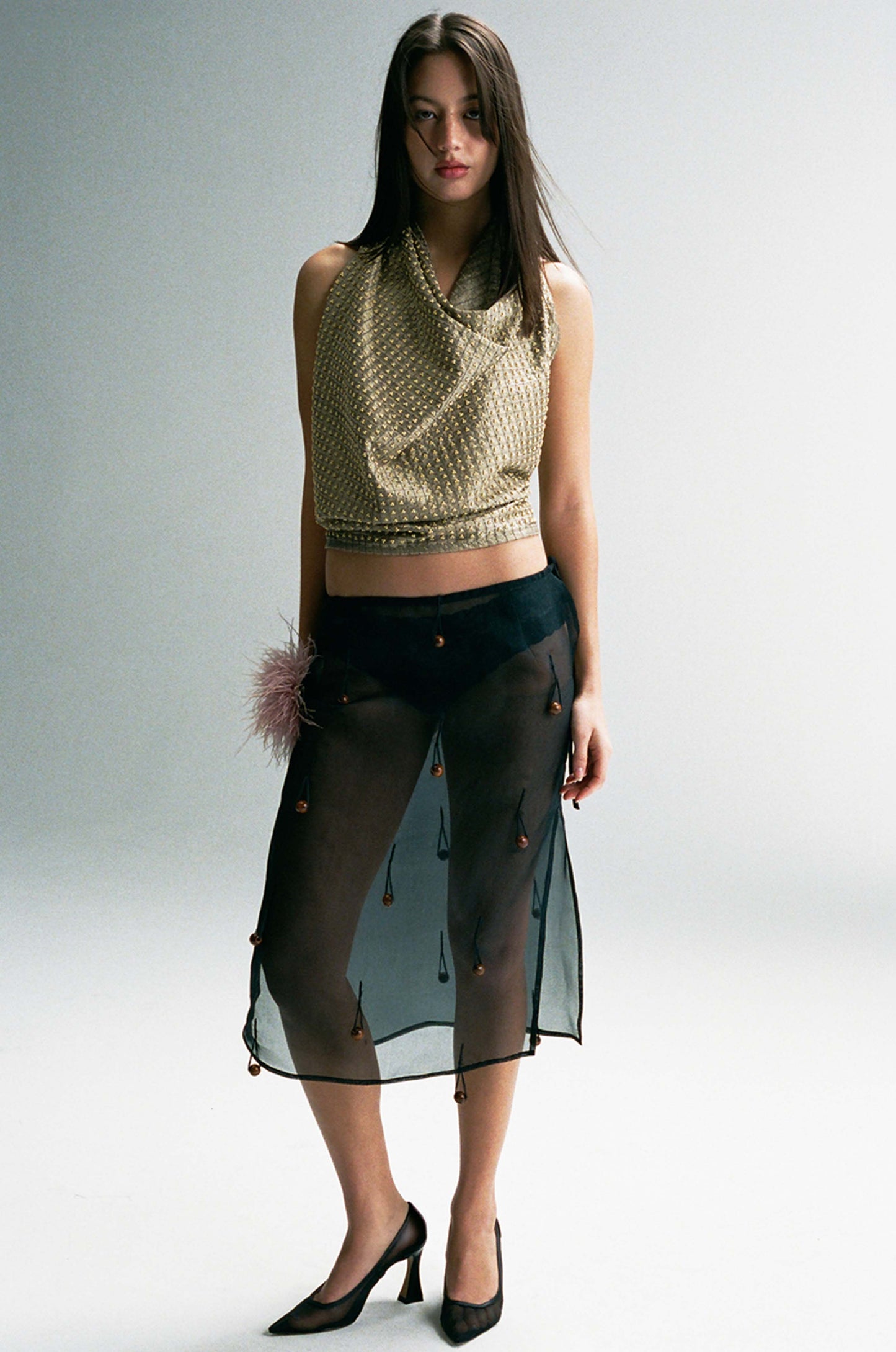 Sheer Table Skirt Black