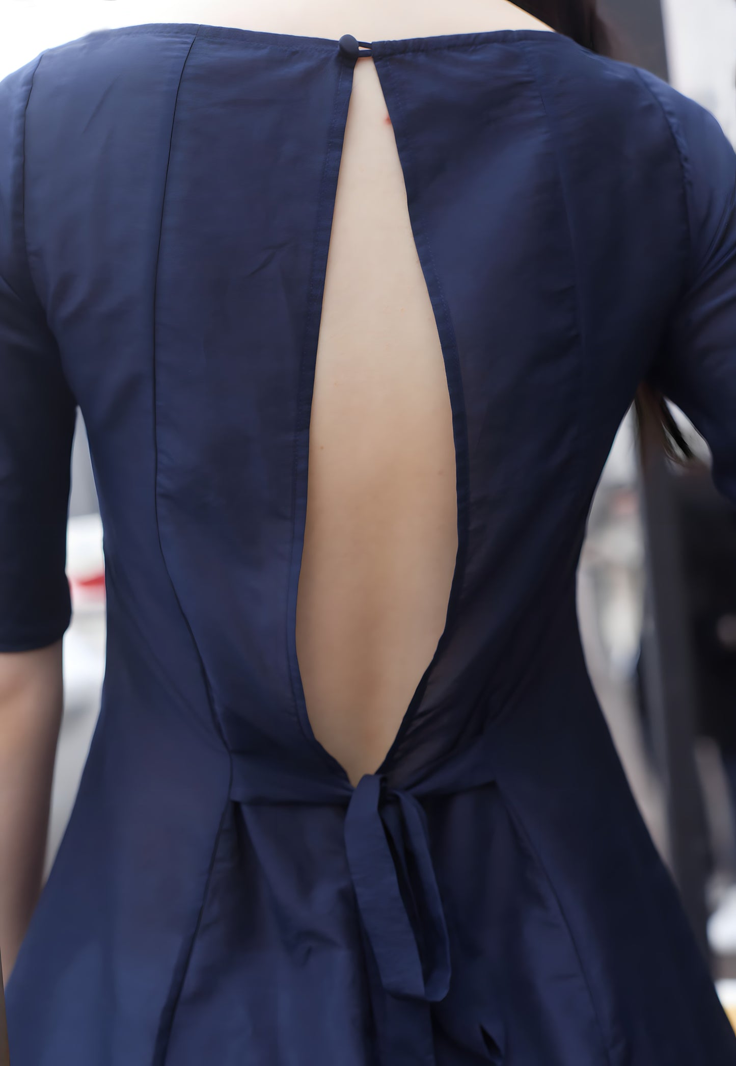 Panel Kick Pleat Dress Midnight