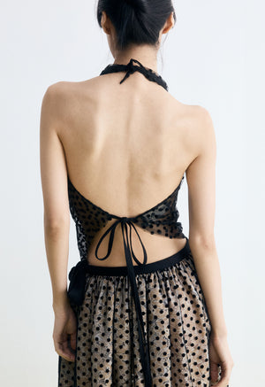 Polka Dot Lace Volume Skirt