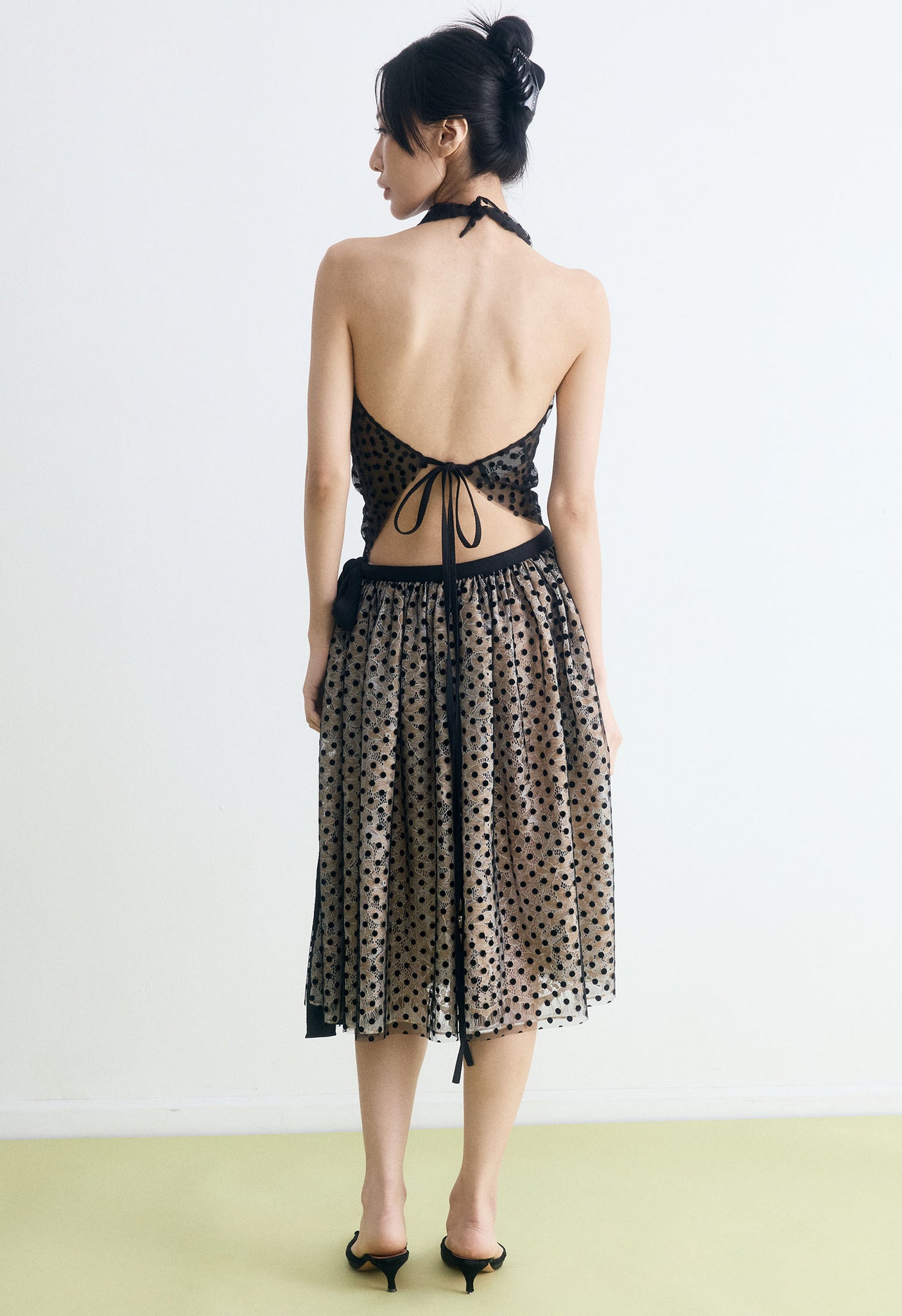 Polka Dot Lace Volume Skirt