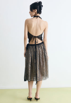 Polka Dot Lace Volume Skirt