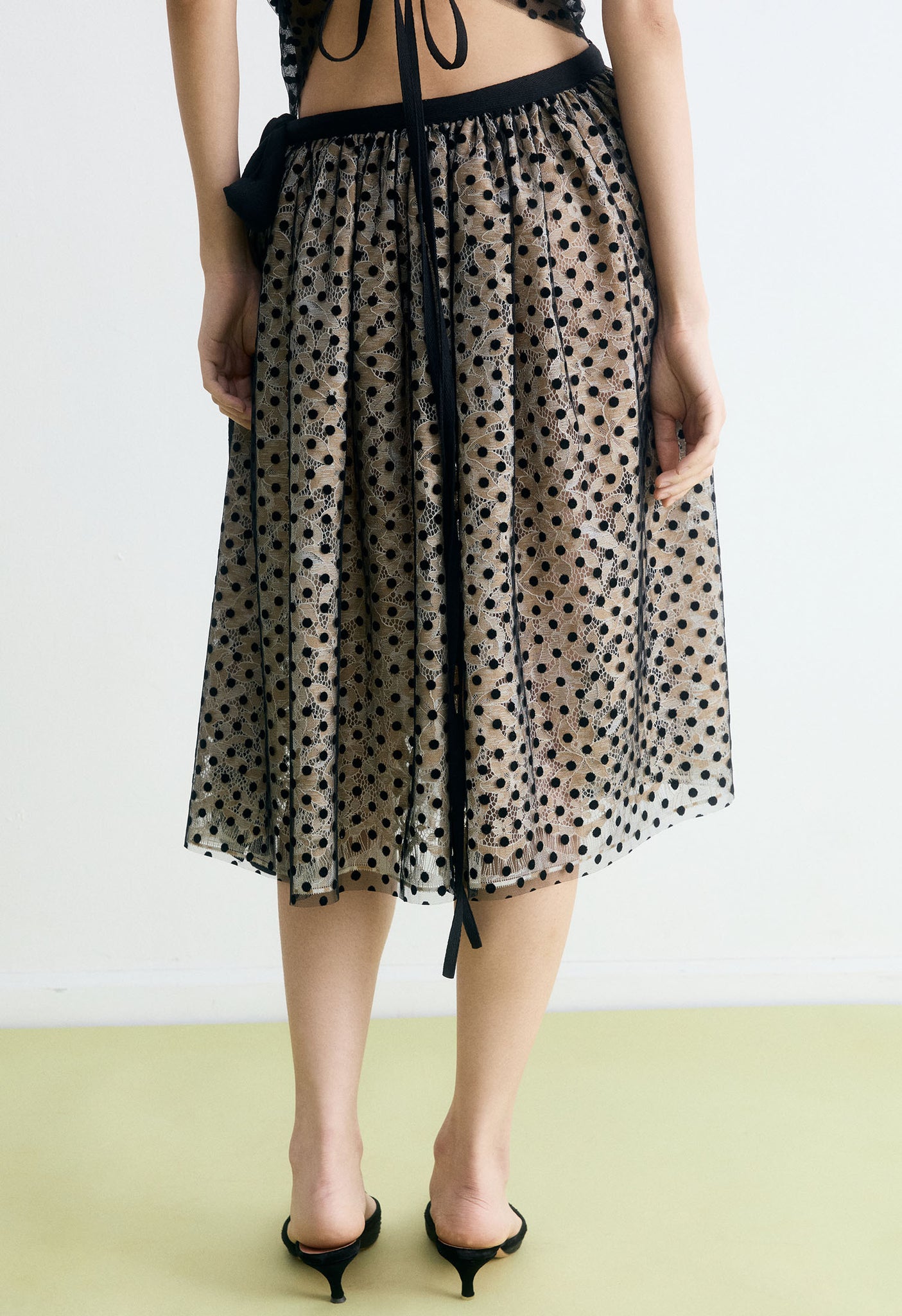 Polka Dot Lace Volume Skirt