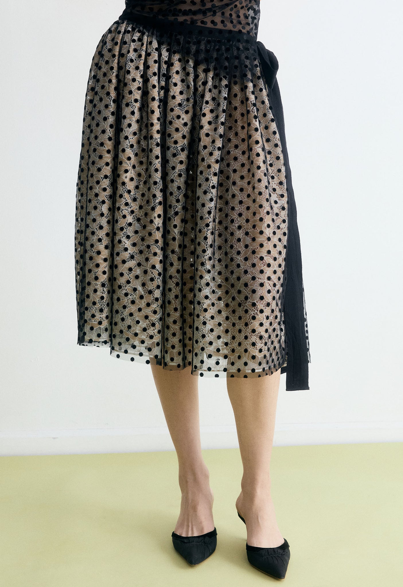 Polka Dot Lace Volume Skirt