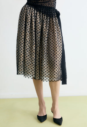 Polka Dot Lace Volume Skirt