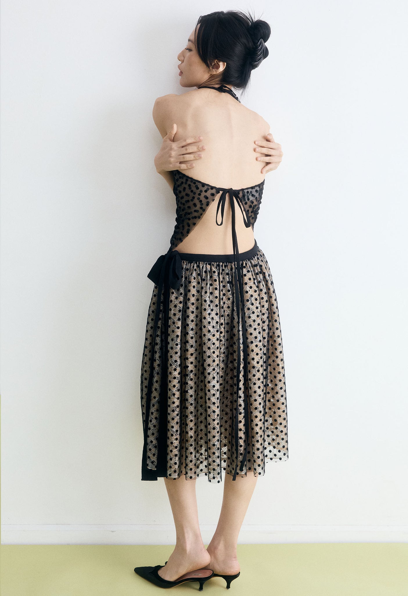 Polka Dot Lace Volume Skirt