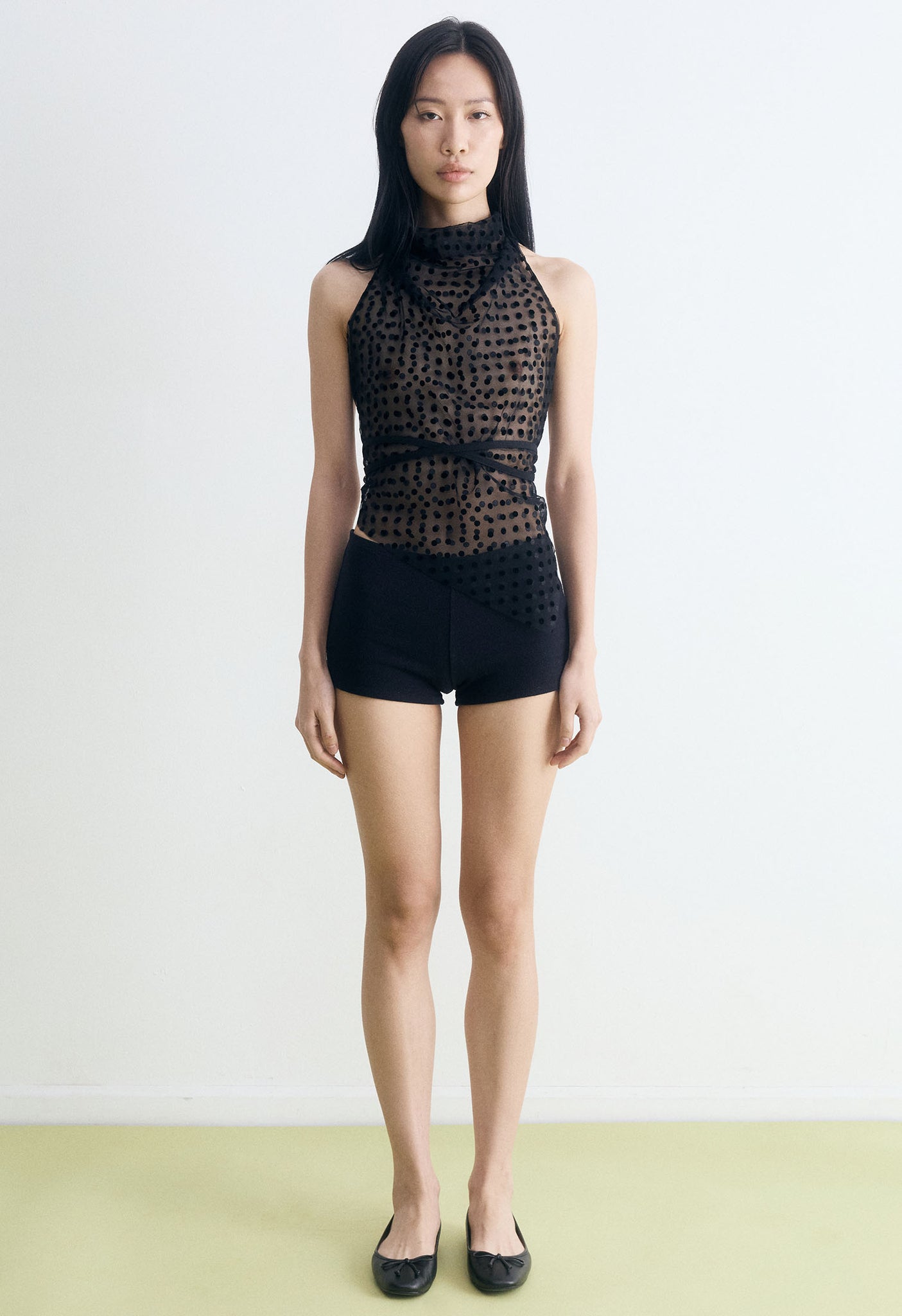 Polka Dot Mesh Kite Top