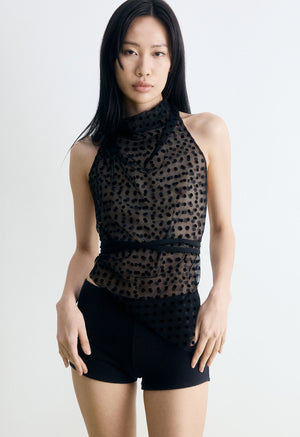 Polka Dot Mesh Kite Top
