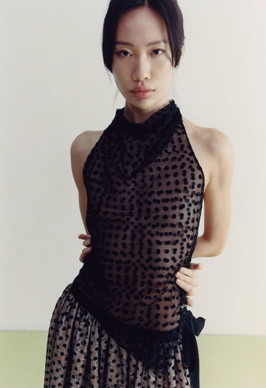 Polka Dot Mesh Kite Top