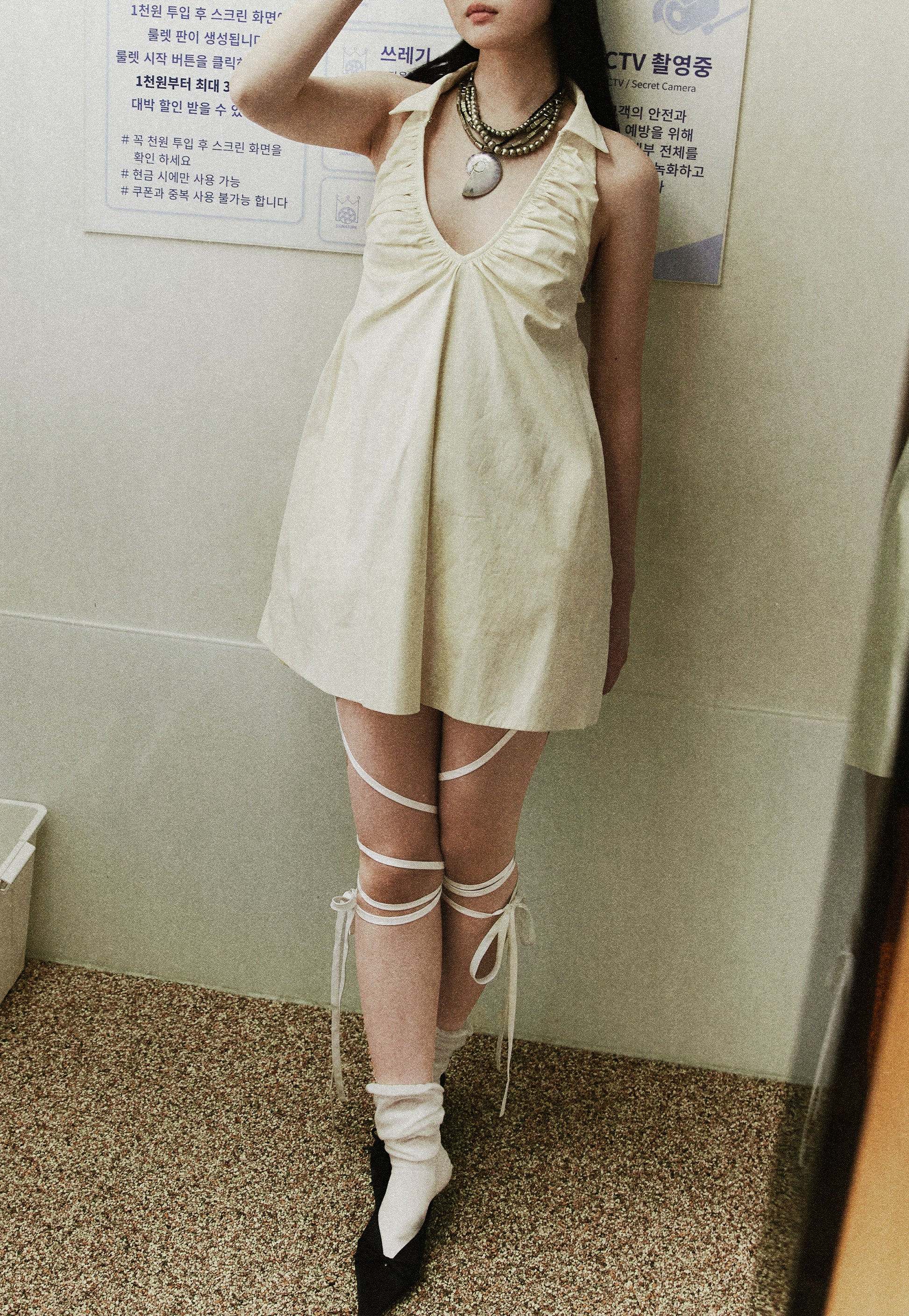 Ruched Halter Balloon Dress Mini Tae Park Ruched Halter Balloon Dress Mini Tae Park
