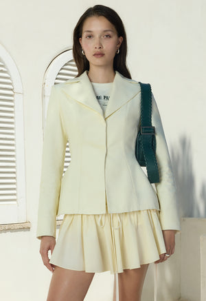 Sculpted Blazer Ivory