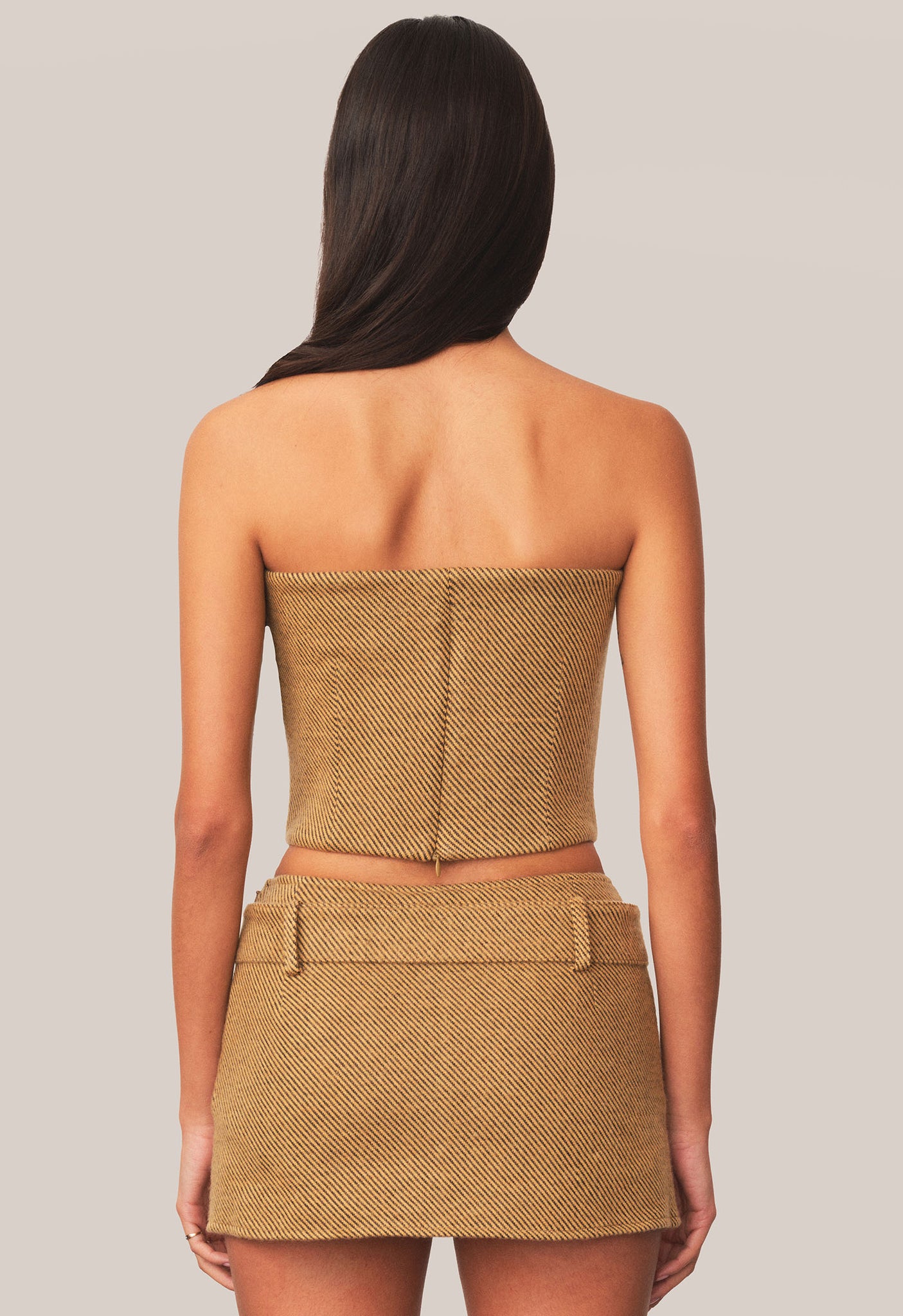 Strapless Belt Top Twill Gold