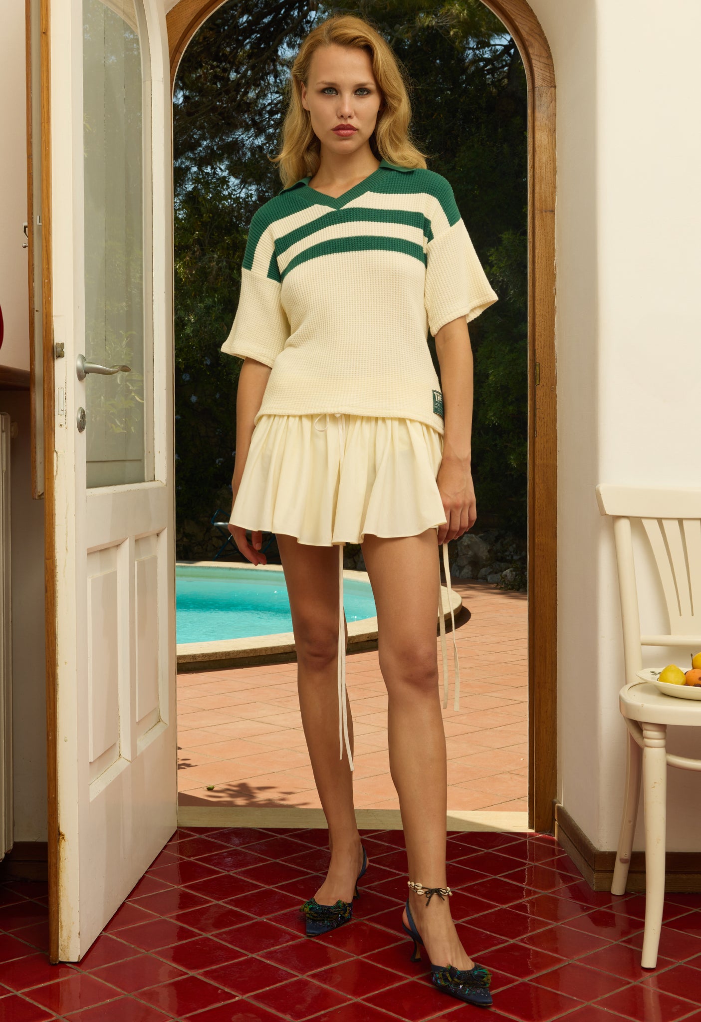 Waffle Knit Jersey Hunter Green